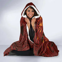 American Samoa Manulele Tausala Nu'uuli Hooded Blanket Tatau Art Pattern with Tropical Plants