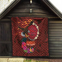 American Samoa Manulele Tausala Nu'uuli Quilt Tatau Art Pattern with Tropical Plants LT03 - Polynesian Pride