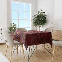 American Samoa Manulele Tausala Nu'uuli Tablecloth Tatau Art Pattern with Tropical Plants
