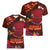American Samoa Manulele Tausala Nu'uuli Women V-Neck T-Shirt Tatau Art Pattern with Tropical Plants