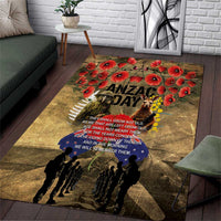 Australia and New Zealand ANZAC Day Area Rug Kangaroo and Kiwi Bird Soldier-Honor and Remember Vintage Style LT03 Beige - Polynesian Pride