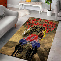 Australia and New Zealand ANZAC Day Area Rug Kangaroo and Kiwi Bird Soldier-Honor and Remember Vintage Style LT03 - Polynesian Pride