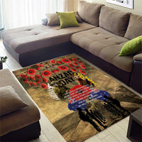 Australia and New Zealand ANZAC Day Area Rug Kangaroo and Kiwi Bird Soldier-Honor and Remember Vintage Style LT03 - Polynesian Pride