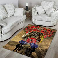Australia and New Zealand ANZAC Day Area Rug Kangaroo and Kiwi Bird Soldier-Honor and Remember Vintage Style LT03 - Polynesian Pride