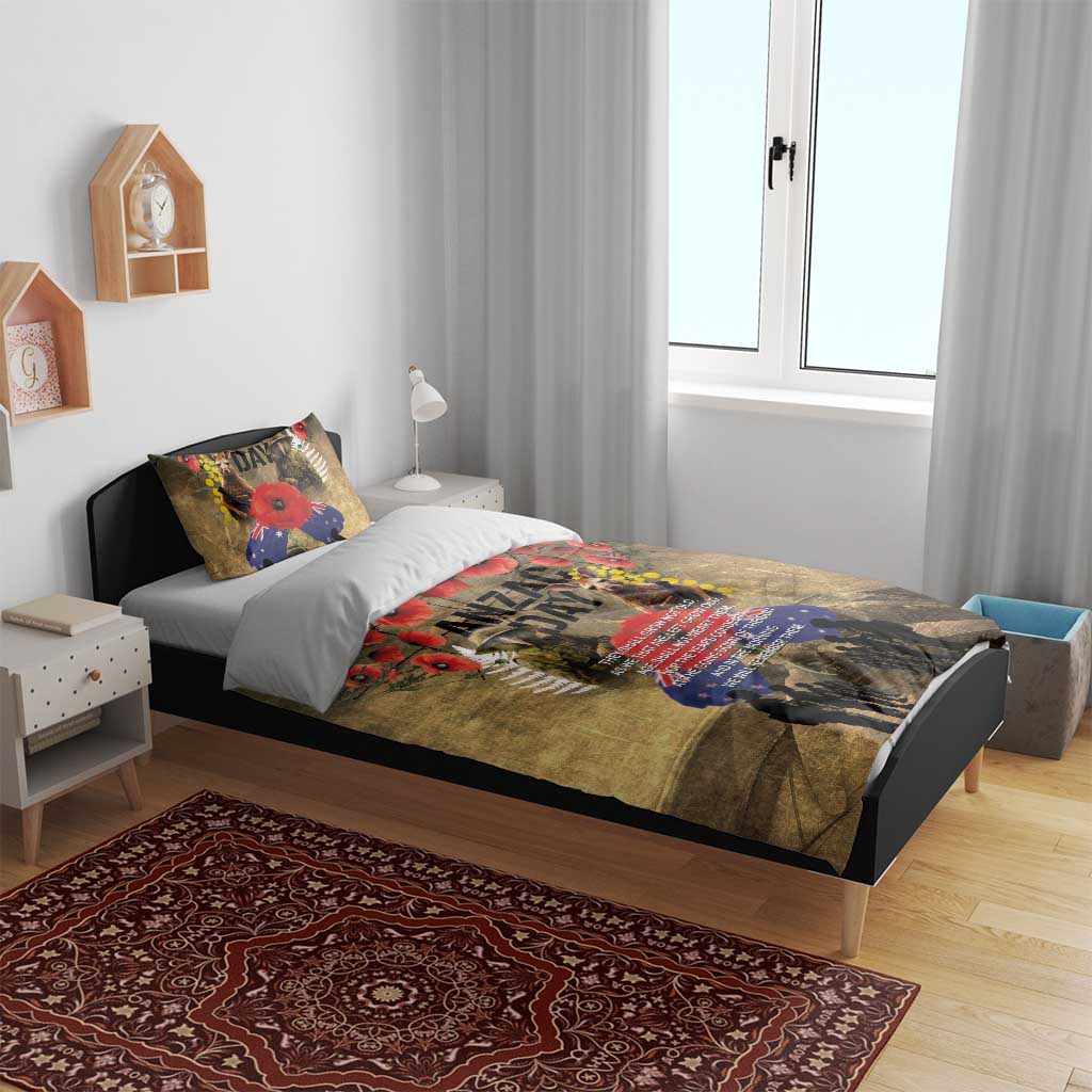 Australia and New Zealand ANZAC Day Bedding Set Kangaroo and Kiwi Bird Soldier-Honor and Remember Vintage Style LT03 - Polynesian Pride