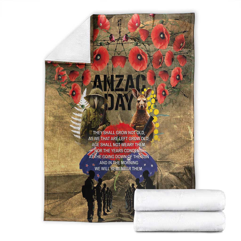 Australia and New Zealand ANZAC Day Blanket Kangaroo and Kiwi Bird Soldier-Honor and Remember Vintage Style LT03 - Polynesian Pride