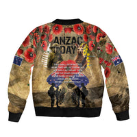 Australia and New Zealand ANZAC Day Bomber Jacket Kangaroo and Kiwi Bird Soldier-Honor and Remember Vintage Style LT03 - Polynesian Pride