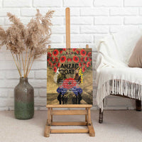 Australia and New Zealand ANZAC Day Canvas Wall Art Kangaroo and Kiwi Bird Soldier-Honor and Remember Vintage Style LT03 - Polynesian Pride