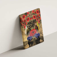 Australia and New Zealand ANZAC Day Canvas Wall Art Kangaroo and Kiwi Bird Soldier-Honor and Remember Vintage Style LT03 - Polynesian Pride