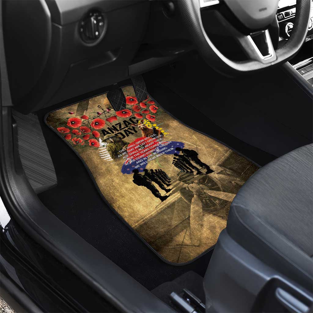 Australia and New Zealand ANZAC Day Car Mats Kangaroo and Kiwi Bird Soldier-Honor and Remember Vintage Style LT03 - Polynesian Pride