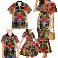 Australia and New Zealand ANZAC Day Family Matching Mermaid Dress and Hawaiian Shirt Kangaroo and Kiwi Bird Soldier-Honor and Remember Vintage Style LT03 - Polynesian Pride