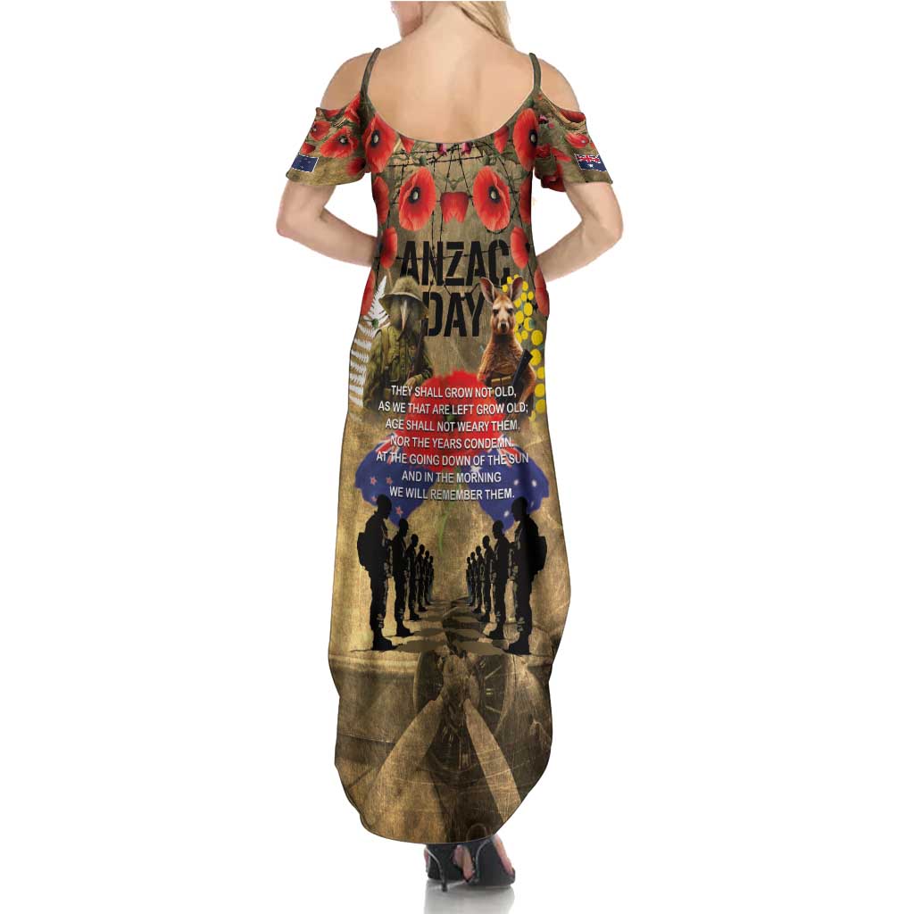 Australia and New Zealand ANZAC Day Family Matching Summer Maxi Dress and Hawaiian Shirt Kangaroo and Kiwi Bird Soldier-Honor and Remember Vintage Style LT03 - Polynesian Pride