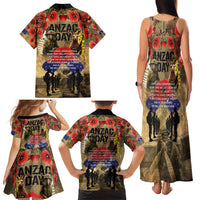 Australia and New Zealand ANZAC Day Family Matching Tank Maxi Dress and Hawaiian Shirt Kangaroo and Kiwi Bird Soldier-Honor and Remember Vintage Style LT03 - Polynesian Pride