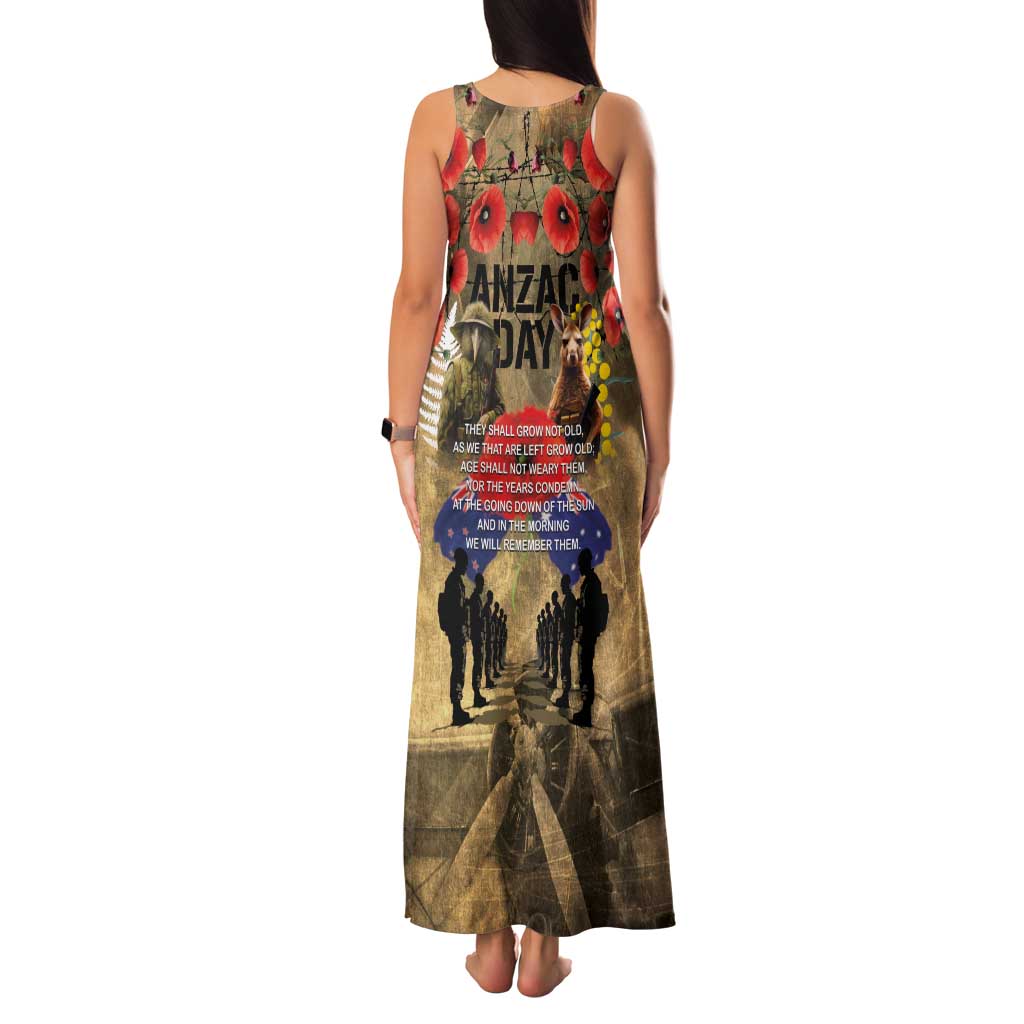 Australia and New Zealand ANZAC Day Family Matching Tank Maxi Dress and Hawaiian Shirt Kangaroo and Kiwi Bird Soldier-Honor and Remember Vintage Style LT03 - Polynesian Pride