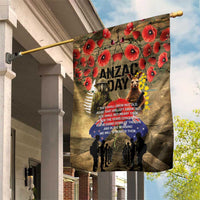Australia and New Zealand ANZAC Day Garden Flag Kangaroo and Kiwi Bird Soldier-Honor and Remember Vintage Style LT03 House Flag Beige - Polynesian Pride