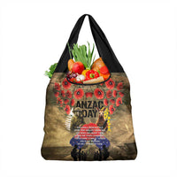 Australia and New Zealand ANZAC Day Grocery Bag Kangaroo and Kiwi Bird Soldier-Honor and Remember Vintage Style LT03 1-pack One Size Beige - Polynesian Pride