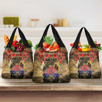 Australia and New Zealand ANZAC Day Grocery Bag Kangaroo and Kiwi Bird Soldier-Honor and Remember Vintage Style LT03 3-pack One Size Beige - Polynesian Pride