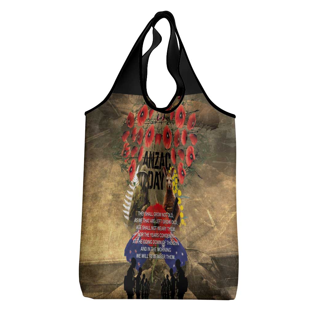 Australia and New Zealand ANZAC Day Grocery Bag Kangaroo and Kiwi Bird Soldier-Honor and Remember Vintage Style LT03 - Polynesian Pride