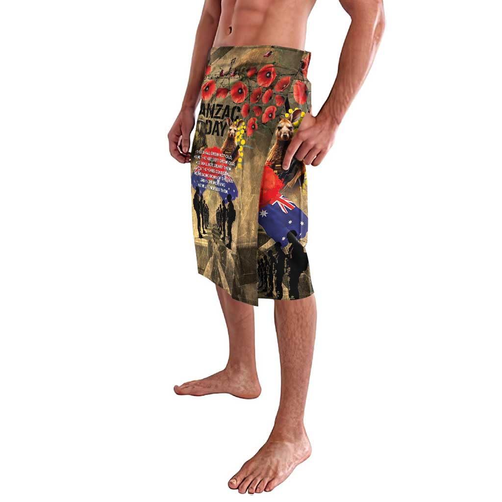 Australia and New Zealand ANZAC Day Lavalava Kangaroo and Kiwi Bird Soldier-Honor and Remember Vintage Style LT03 - Polynesian Pride