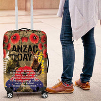 Australia and New Zealand ANZAC Day Luggage Cover Kangaroo and Kiwi Bird Soldier-Honor and Remember Vintage Style LT03 Beige - Polynesian Pride