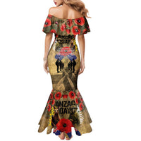 Australia and New Zealand ANZAC Day Mermaid Dress Kangaroo and Kiwi Bird Soldier-Honor and Remember Vintage Style LT03 - Polynesian Pride