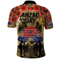 Australia and New Zealand ANZAC Day Polo Shirt Kangaroo and Kiwi Bird Soldier-Honor and Remember Vintage Style LT03 - Polynesian Pride