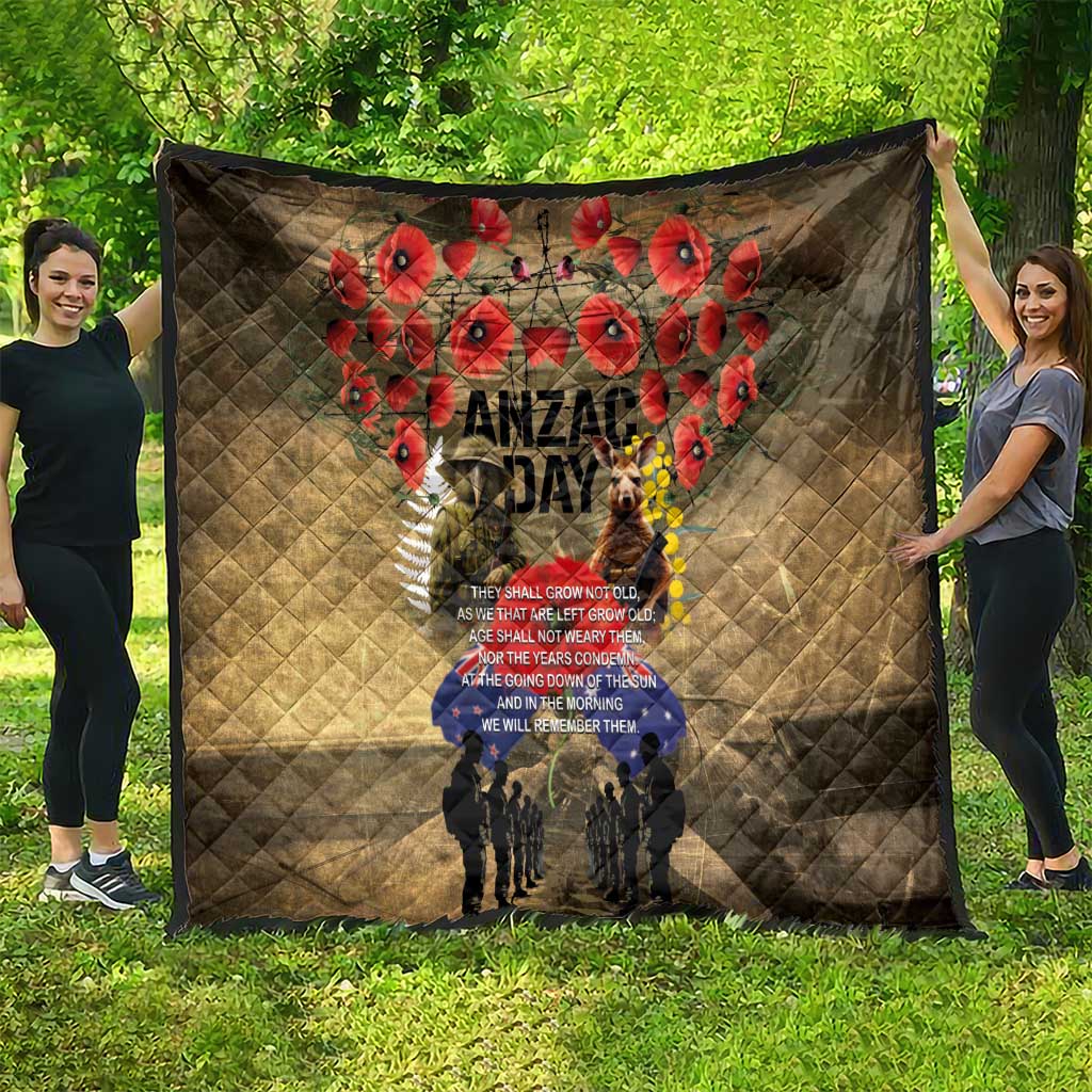 Australia and New Zealand ANZAC Day Quilt Kangaroo and Kiwi Bird Soldier-Honor and Remember Vintage Style LT03 - Polynesian Pride