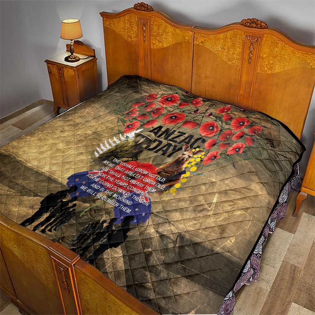 Australia and New Zealand ANZAC Day Quilt Kangaroo and Kiwi Bird Soldier-Honor and Remember Vintage Style LT03 - Polynesian Pride