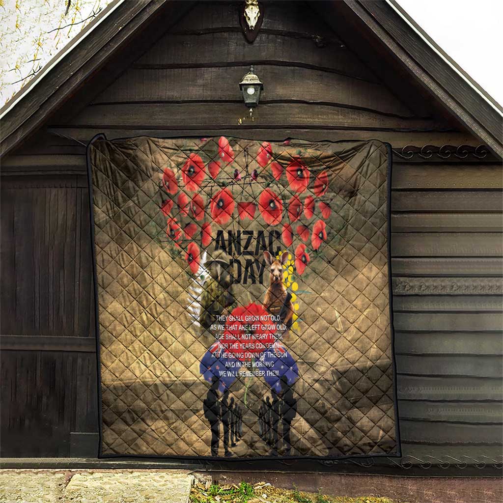 Australia and New Zealand ANZAC Day Quilt Kangaroo and Kiwi Bird Soldier-Honor and Remember Vintage Style LT03 - Polynesian Pride
