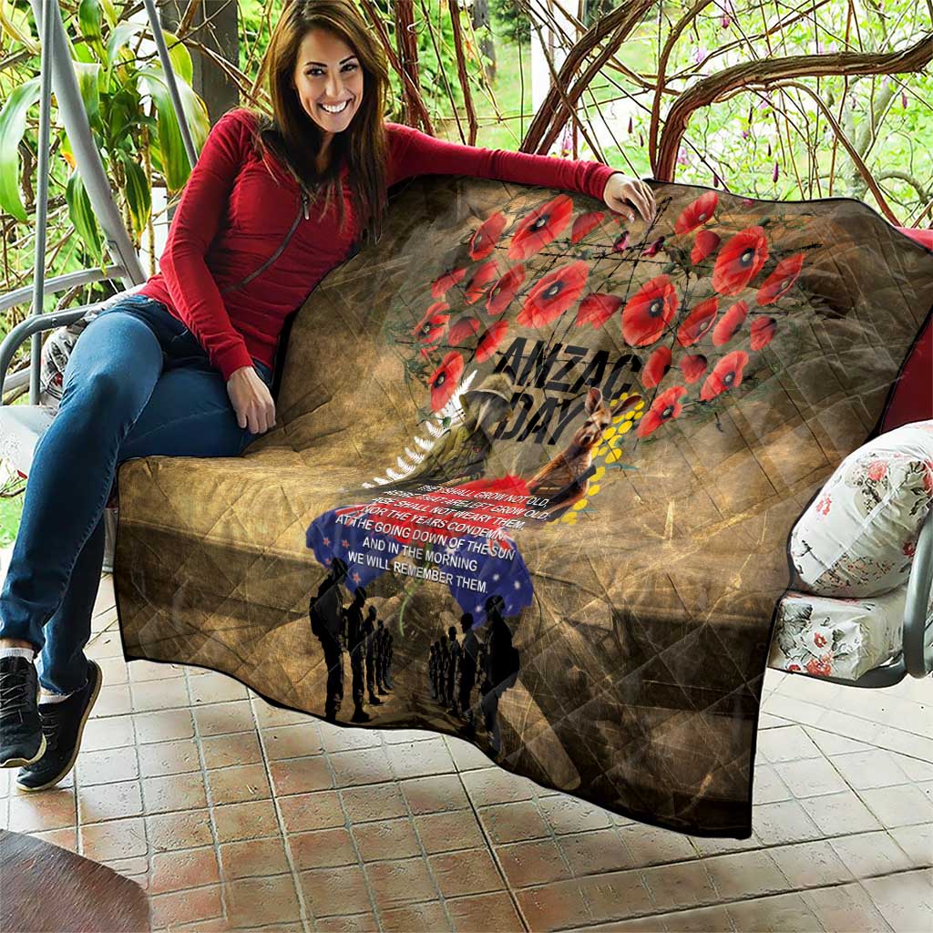 Australia and New Zealand ANZAC Day Quilt Kangaroo and Kiwi Bird Soldier-Honor and Remember Vintage Style LT03 - Polynesian Pride