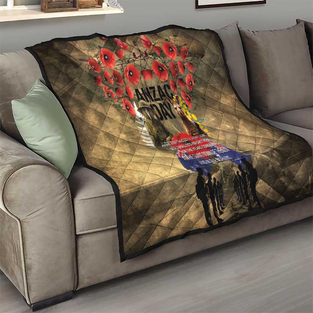 Australia and New Zealand ANZAC Day Quilt Kangaroo and Kiwi Bird Soldier-Honor and Remember Vintage Style LT03 - Polynesian Pride