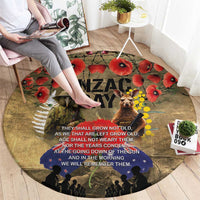Australia and New Zealand ANZAC Day Round Carpet Kangaroo and Kiwi Bird Soldier-Honor and Remember Vintage Style LT03 - Polynesian Pride