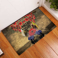 Australia and New Zealand ANZAC Day Rubber Doormat Kangaroo and Kiwi Bird Soldier-Honor and Remember Vintage Style LT03 - Polynesian Pride