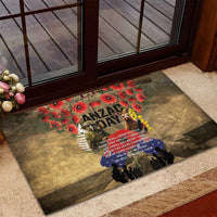 Australia and New Zealand ANZAC Day Rubber Doormat Kangaroo and Kiwi Bird Soldier-Honor and Remember Vintage Style LT03 - Polynesian Pride