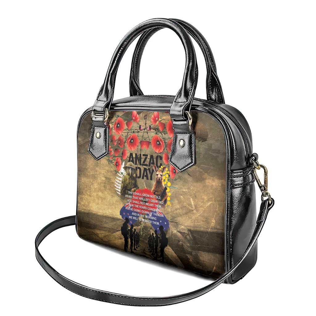 Australia and New Zealand ANZAC Day Shoulder Handbag Kangaroo and Kiwi Bird Soldier-Honor and Remember Vintage Style LT03 - Polynesian Pride