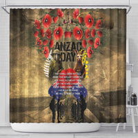 Australia and New Zealand ANZAC Day Shower Curtain Kangaroo and Kiwi Bird Soldier-Honor and Remember Vintage Style LT03 - Polynesian Pride