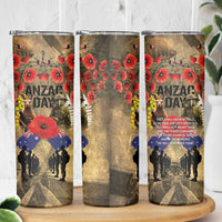 Australia and New Zealand ANZAC Day Skinny Tumbler Kangaroo and Kiwi Bird Soldier-Honor and Remember Vintage Style LT03 - Polynesian Pride