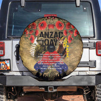Australia and New Zealand ANZAC Day Spare Tire Cover Kangaroo and Kiwi Bird Soldier-Honor and Remember Vintage Style LT03 Beige - Polynesian Pride