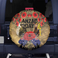 Australia and New Zealand ANZAC Day Spare Tire Cover Kangaroo and Kiwi Bird Soldier-Honor and Remember Vintage Style LT03 No hole Beige - Polynesian Pride