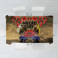 Australia and New Zealand ANZAC Day Tablecloth Kangaroo and Kiwi Bird Soldier-Honor and Remember Vintage Style LT03 Beige - Polynesian Pride