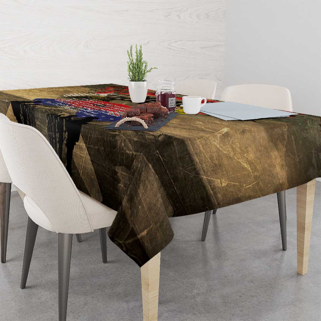Australia and New Zealand ANZAC Day Tablecloth Kangaroo and Kiwi Bird Soldier-Honor and Remember Vintage Style LT03 - Polynesian Pride
