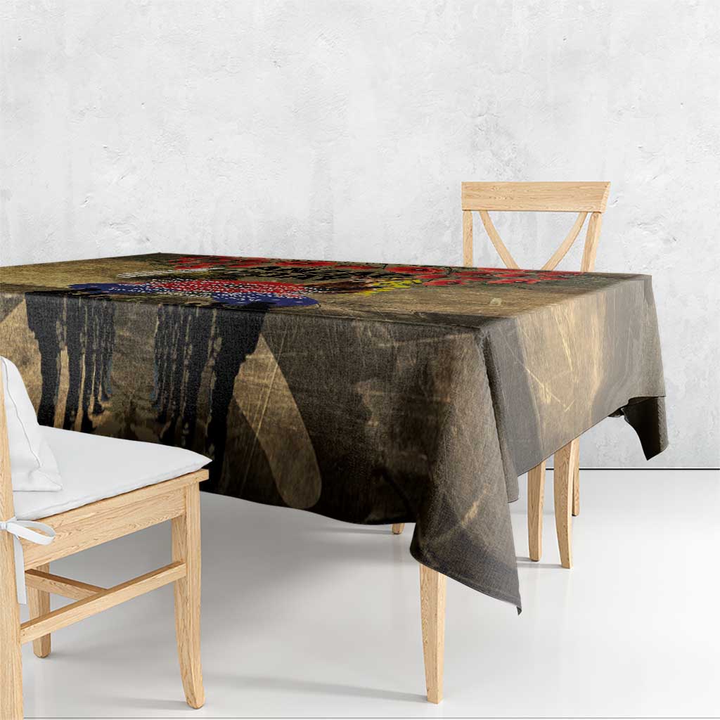 Australia and New Zealand ANZAC Day Tablecloth Kangaroo and Kiwi Bird Soldier-Honor and Remember Vintage Style LT03 - Polynesian Pride