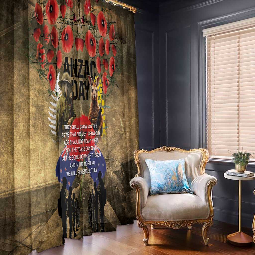 Australia and New Zealand ANZAC Day Window Curtain Kangaroo and Kiwi Bird Soldier-Honor and Remember Vintage Style LT03 - Polynesian Pride