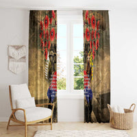 Australia and New Zealand ANZAC Day Window Curtain Kangaroo and Kiwi Bird Soldier-Honor and Remember Vintage Style LT03 - Polynesian Pride