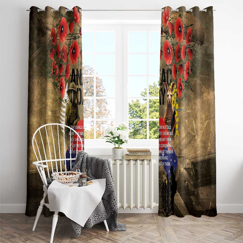 Australia and New Zealand ANZAC Day Window Curtain Kangaroo and Kiwi Bird Soldier-Honor and Remember Vintage Style LT03 - Polynesian Pride