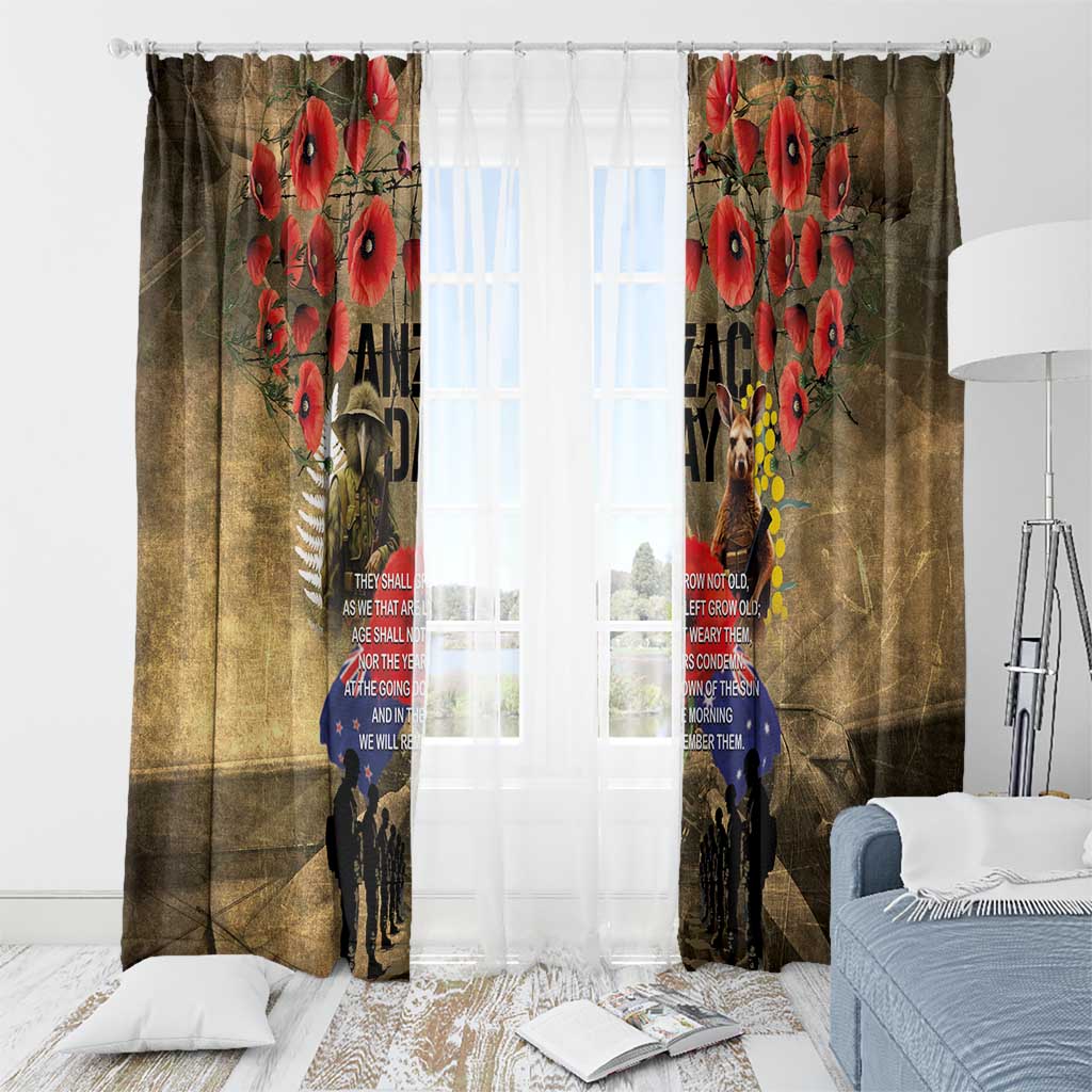 Australia and New Zealand ANZAC Day Window Curtain Kangaroo and Kiwi Bird Soldier-Honor and Remember Vintage Style LT03 - Polynesian Pride
