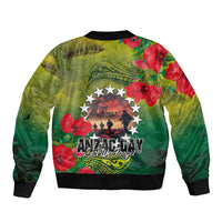 Cook Islands ANDAC Day Bomber Jacket Honor and Remember Soliders-Forever in My Thoughts Grunge Style LT03 - Polynesian Pride