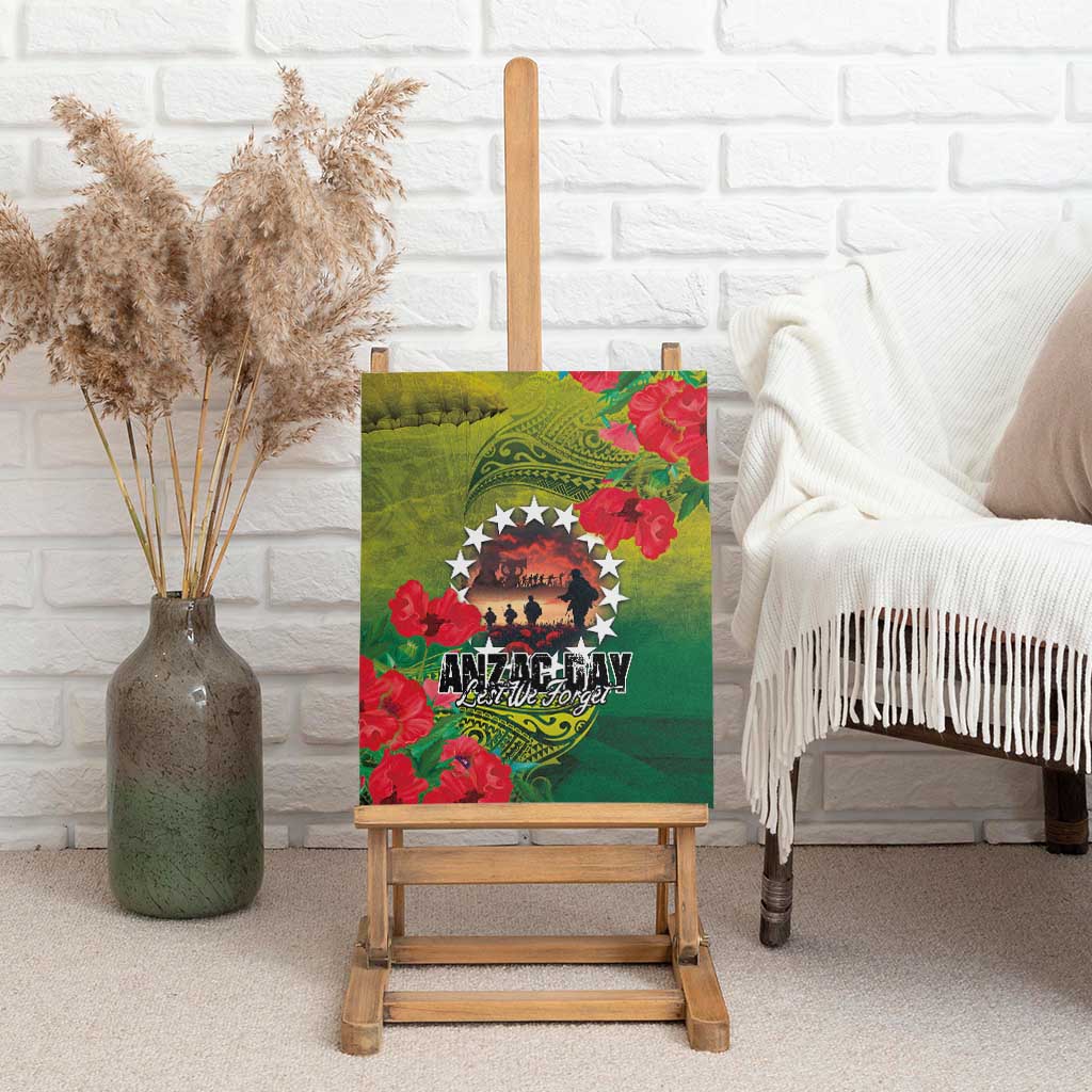 Cook Islands ANDAC Day Canvas Wall Art Honor and Remember Soliders-Forever in My Thoughts Grunge Style