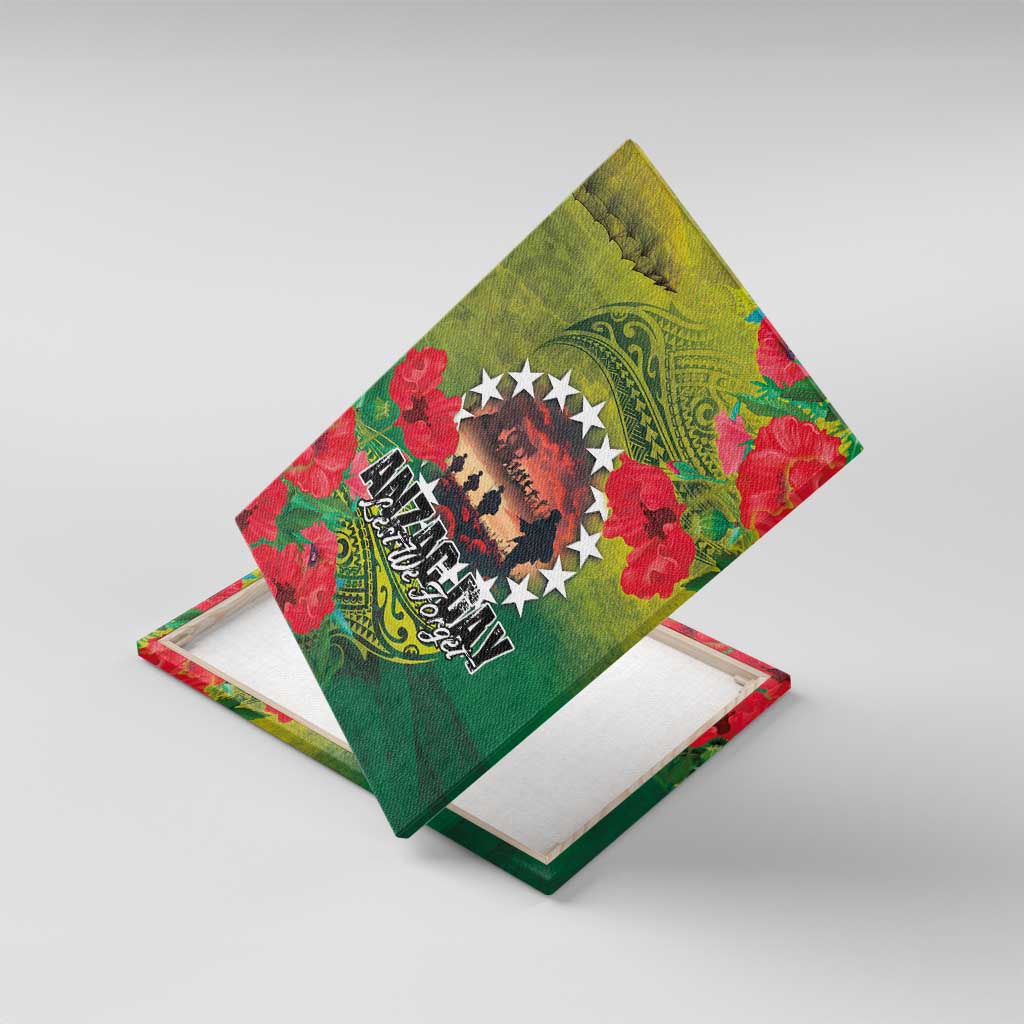 Cook Islands ANDAC Day Canvas Wall Art Honor and Remember Soliders-Forever in My Thoughts Grunge Style