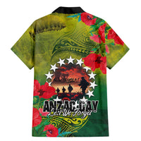Cook Islands ANDAC Day Family Matching Mermaid Dress and Hawaiian Shirt Honor and Remember Soliders-Forever in My Thoughts Grunge Style LT03 - Polynesian Pride
